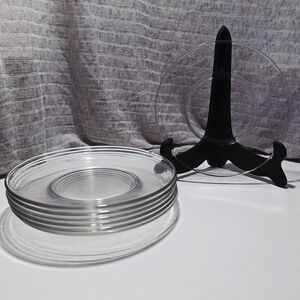 6 PC SET 8 INCH Clear Glass Plates